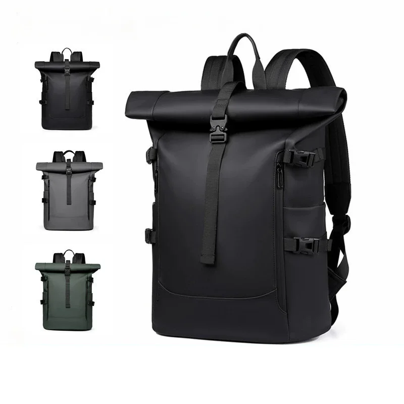 New Shoulder Bag Men's Senior Sense of Business Computer Outdoor Leisure Rolled Edge Travel Backpack Fashion Commuting