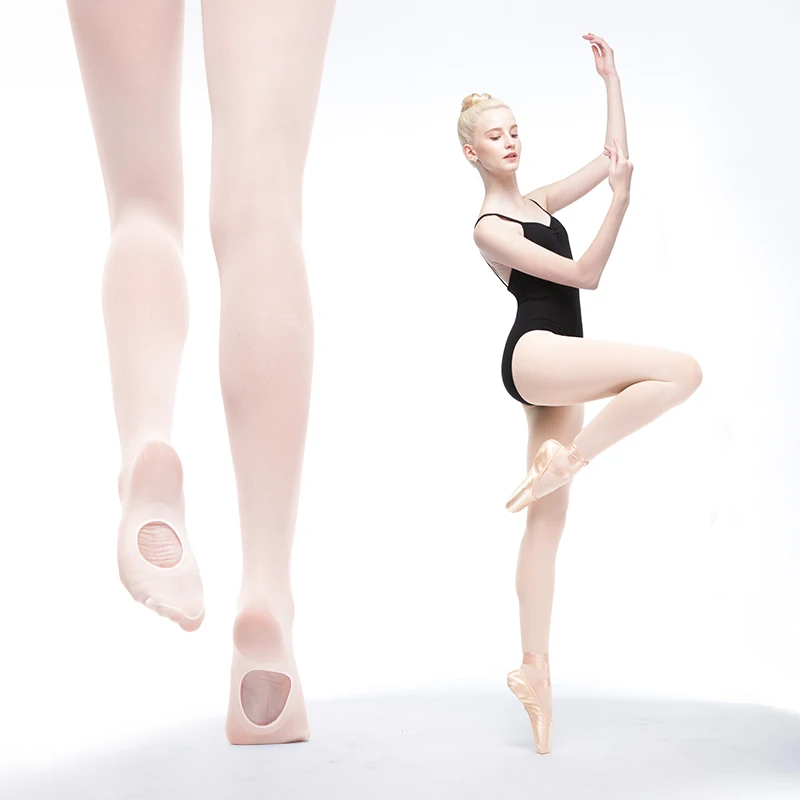 Ballet Tights With Hole Tights For Girls Seamless Ballet Stockings Dance Pantyhose 60D Convertible Ballet Leggings