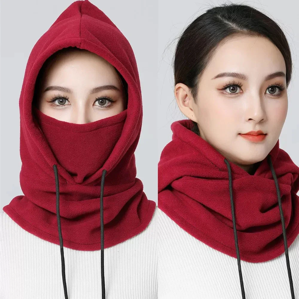 Chapeau polaire thermique d'hiver à capuche pour l'extérieur, coupe-vent, froid, chaud, ski, Sport, hommes et femmes, cache-cou, masque facial de cyclisme, casquettes masquées
