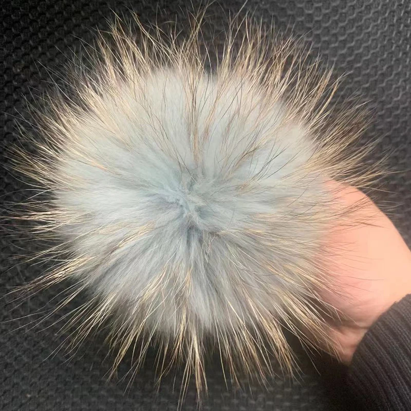 Big Size DIY Real Fox Fur Pompoms Raccoon Fur Pom Poms Balls Natural Fur Pompon For Hats Bags Shoes Scarves Accessories