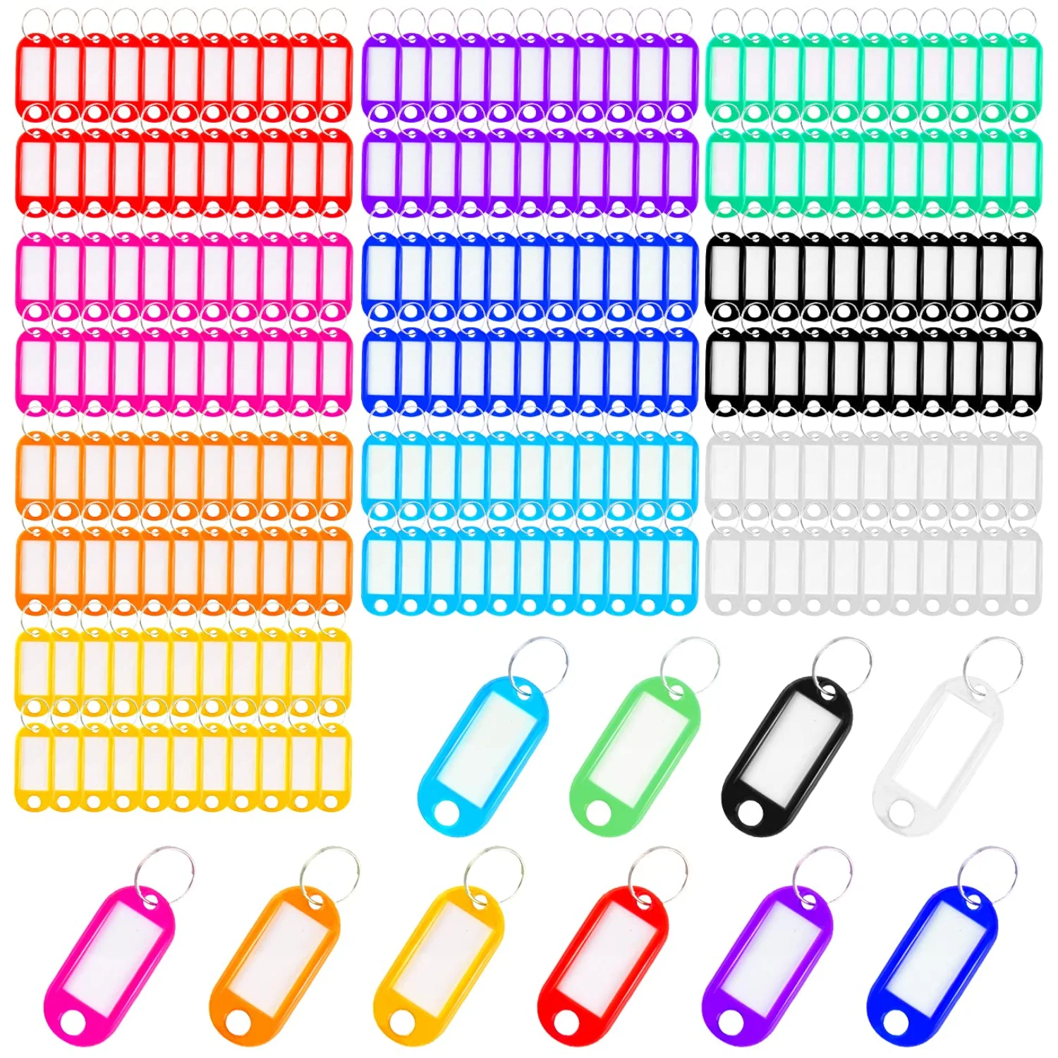 Etiquetas para llaves coloridas, llavero dividido de plástico, etiquetas de papel para ventanas, organizador de llaves Flexible, identificadores de artículos DIY, etiqueta de equipaje, 10-100 Uds.