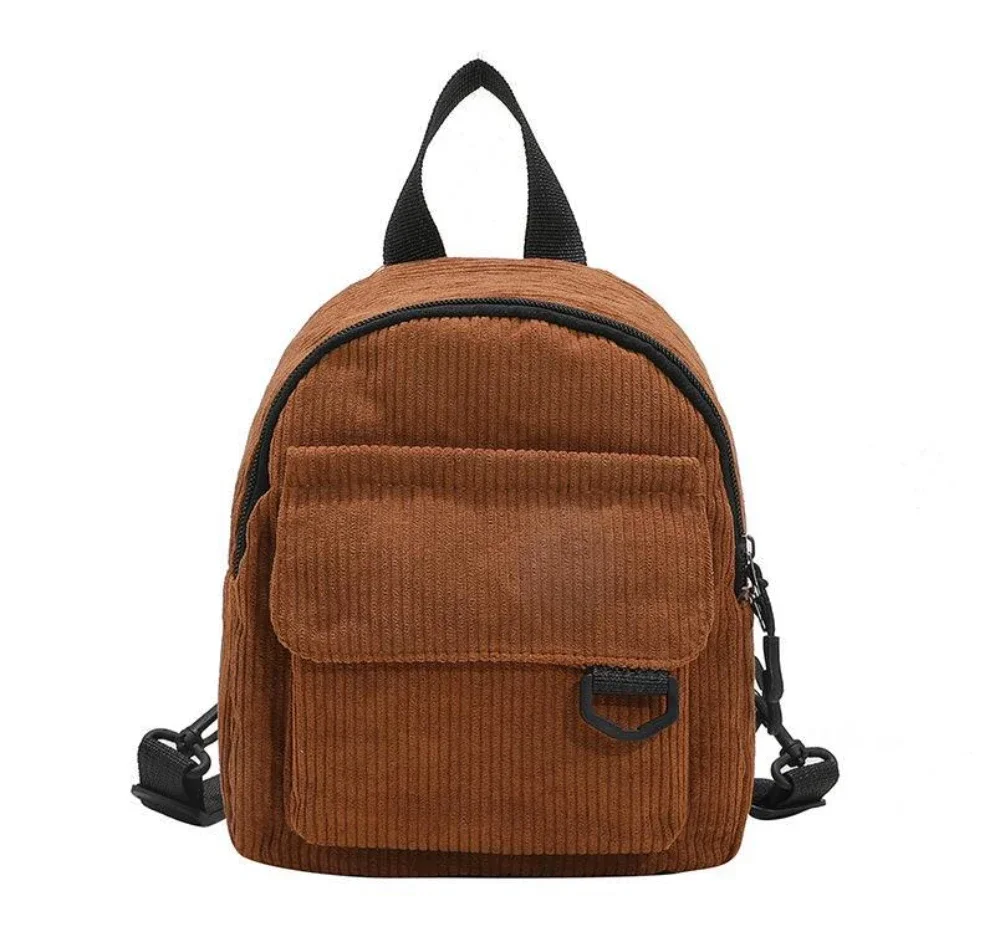 Mini mochila de pana con bolsa de desplazamiento de maquillaje linda popular para estudiantes