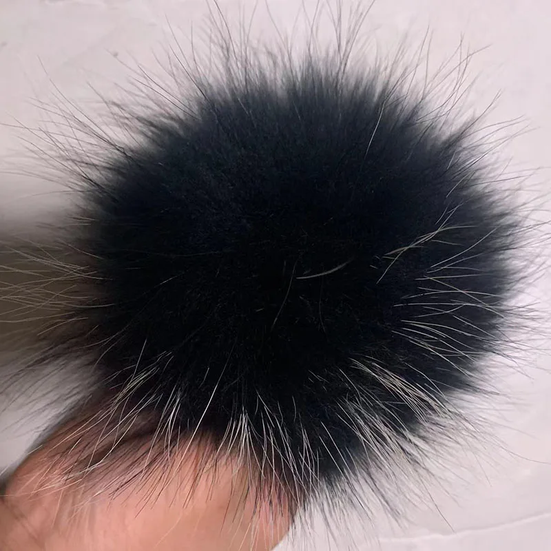 Big Size DIY Real Fox Fur Pompoms Raccoon Fur Pom Poms Balls Natural Fur Pompon For Hats Bags Shoes Scarves Accessories
