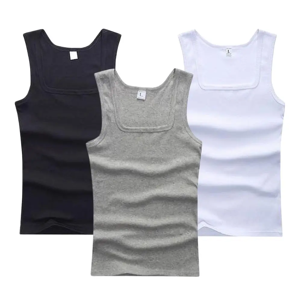 Summer Male clothes Women Basic Elastic tank top Pure Cotton Sleeveless Men's t-shirt Bodybuilding Fitness T-shirt