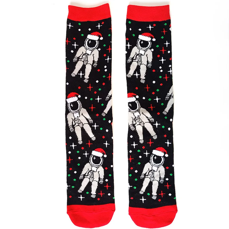 36 Style New Men Christmas Socks New Year Funny Snowflake Beer Santa Claus Elk Snow Cotton Happy Socks Men Cartoon Women Sokken