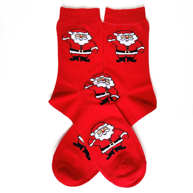 36 Style New Men Christmas Socks New Year Funny Snowflake Beer Santa Claus Elk Snow Cotton Happy Socks Men Cartoon Women Sokken