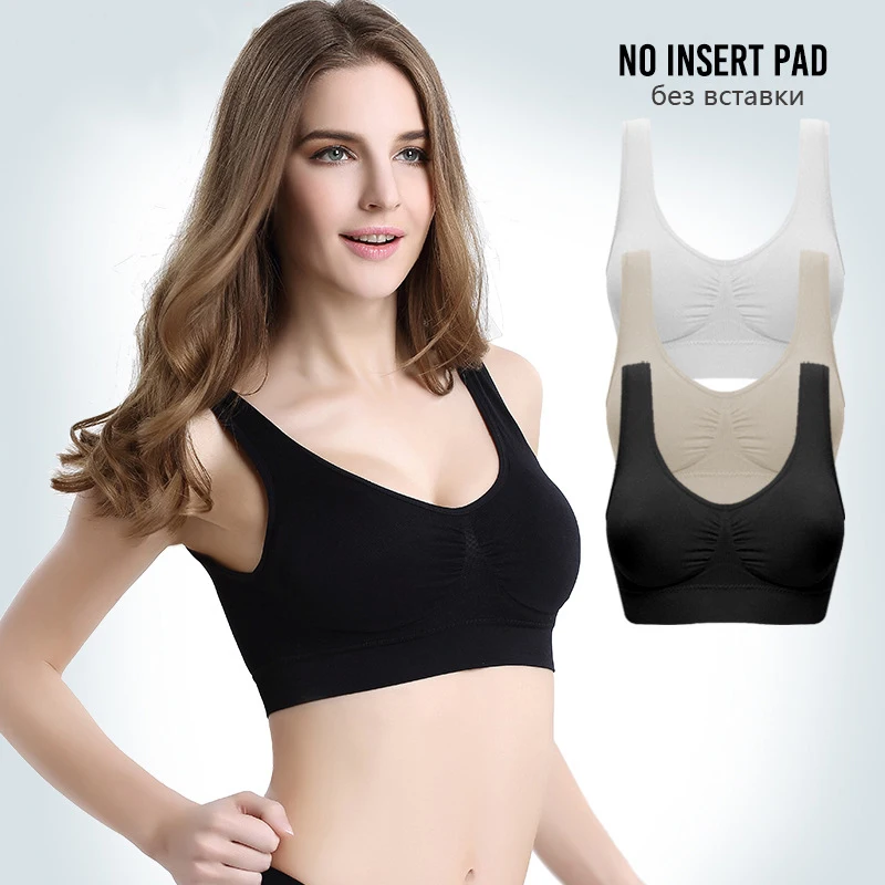 Women Sports Yoga Bra Single layer Bralette Without pad Fitness Underwear bra vest Plus Size Top no sponge insert pad Brassiere