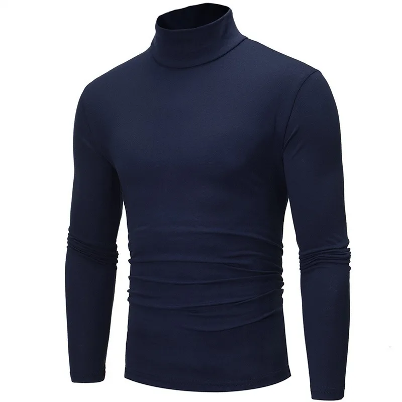Thermal Underwear Tops Men Spring Clothes Thermal Shirt Autumn Men's Winter Tights High Neck Thin Slim Fit Long Sleeve T-shirt