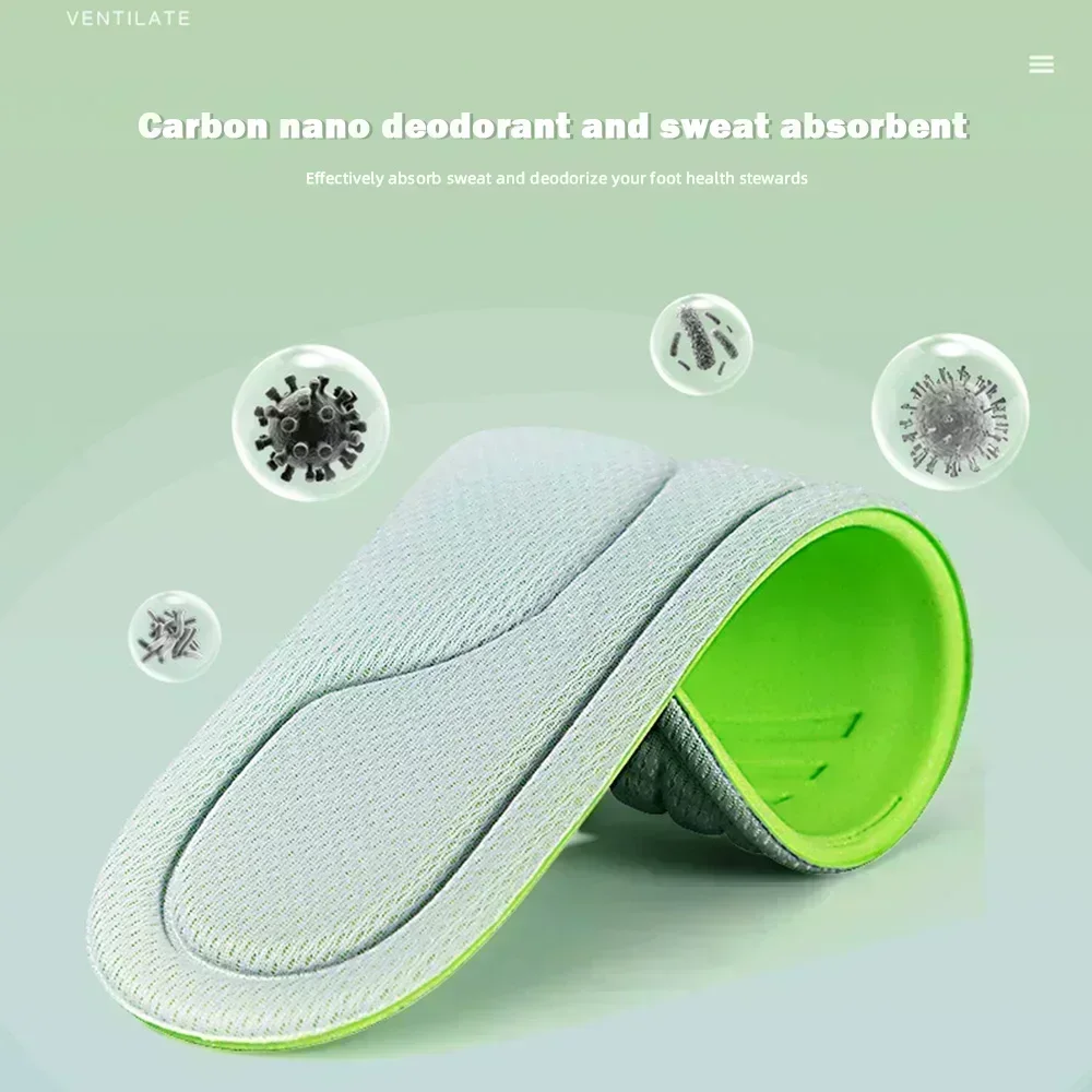 2/20pcs Soft Memory Foam Orthopedic Insoles Deodorizing Insole for Shoes Sports Absorbs Sweat Antibacterial Shoe Accessories