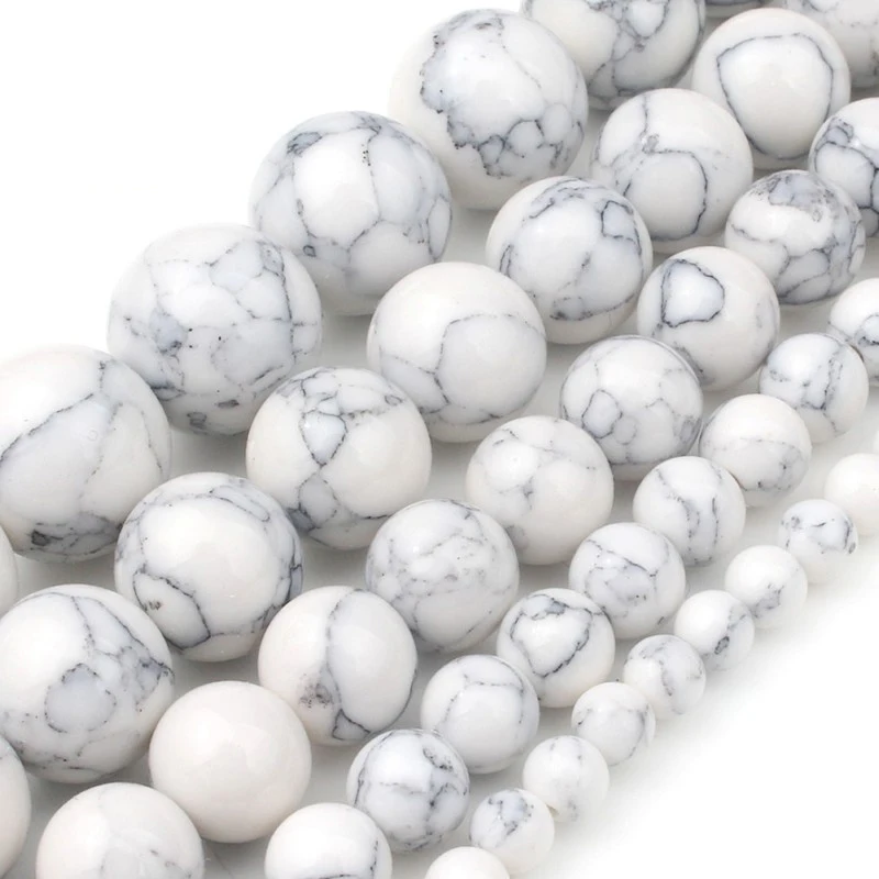 4/6/8/10/12mm Tweede Generatie Wit Howliet Kralen voor Sieraden Armband Maken Ronde losse Kralen Strand 15''