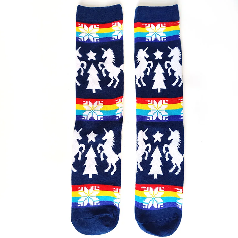 36 Style New Men Christmas Socks New Year Funny Snowflake Beer Santa Claus Elk Snow Cotton Happy Socks Men Cartoon Women Sokken