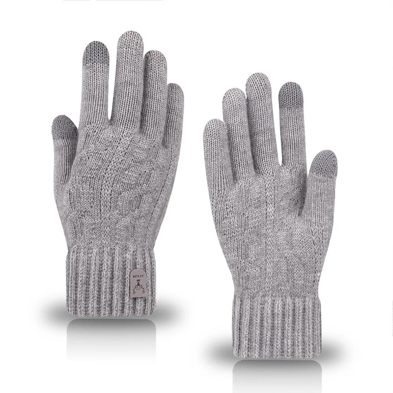  4colors Winter Warm Gloves Touchscreen Unisex Knit Finger Gloves Machine Washable Ideal for Travel Cycling Sports