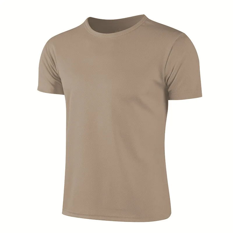 Quick-drying Round Neck Sport T-shirt Gym Jerseys Fitness Shirt Trainer Running T-shirt Men Breathable Sportswear Class Service