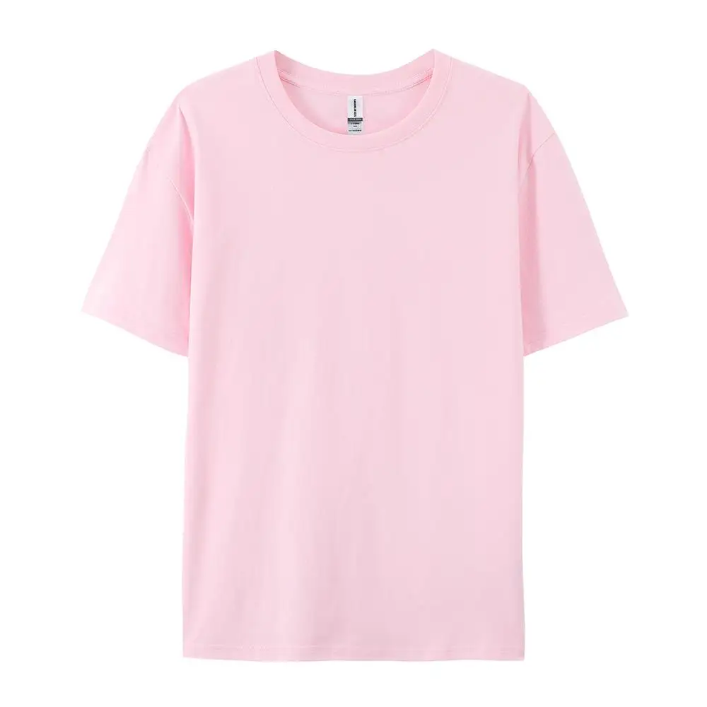100% Cotton Solid Tshirts Men Woman Short Sleeve Fashion Brand Trend Casual Soft Clothing Tees Customized Products Summer Tops