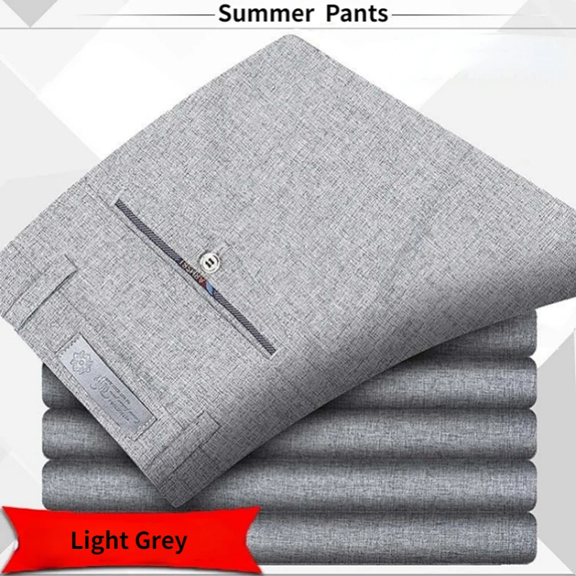 Pantalones de traje de alta calidad para hombre, pantalones clásicos de verano y primavera, pantalones de cintura alta para otoño, pantalones informales de negocios, triangulación de envíos Gozbkf