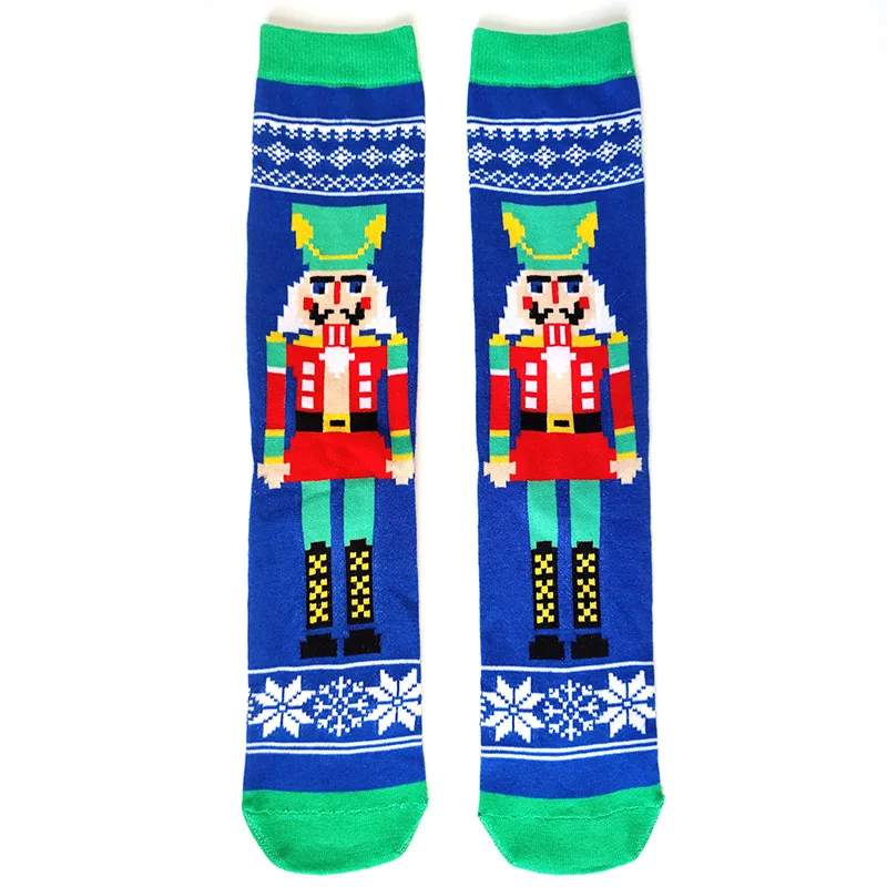 36 Style New Men Christmas Socks New Year Funny Snowflake Beer Santa Claus Elk Snow Cotton Happy Socks Men Cartoon Women Sokken