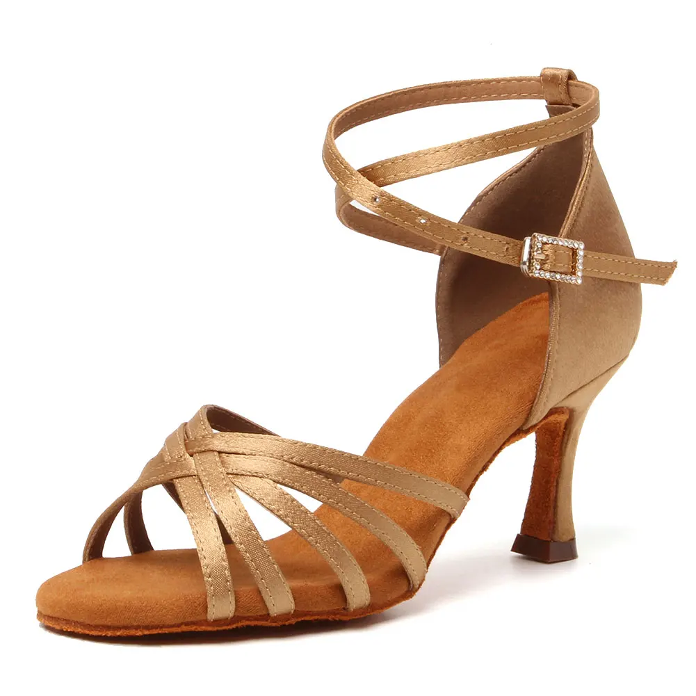 Latin Dance Shoes Women Suede Soles Tango Indood Dancing Shoes Cuban Heels Party High Heel Ballroom Dance Shoes