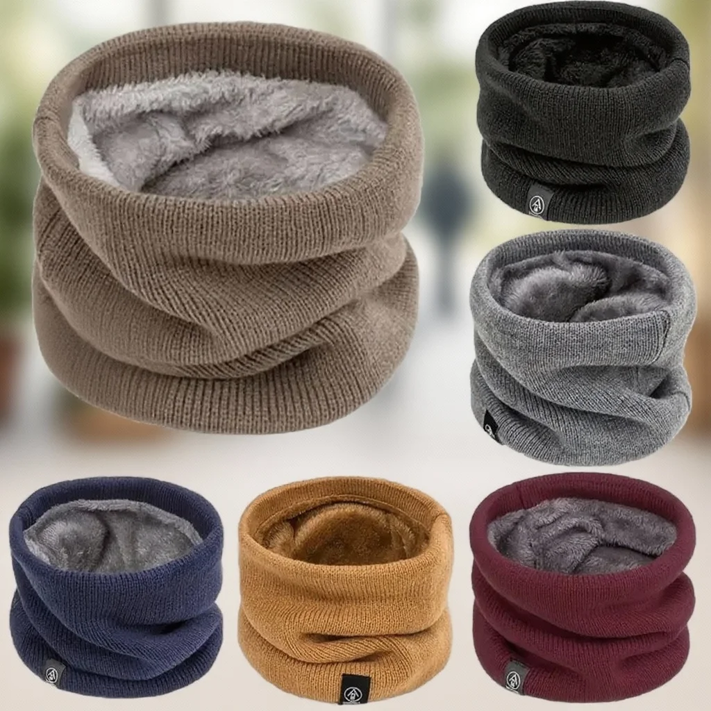 Écharpe tricotée chaude en peluche épaisse coupe-vent hiver cache-cou temps froid Sport de plein air Ski course hommes femmes Tube écharpe