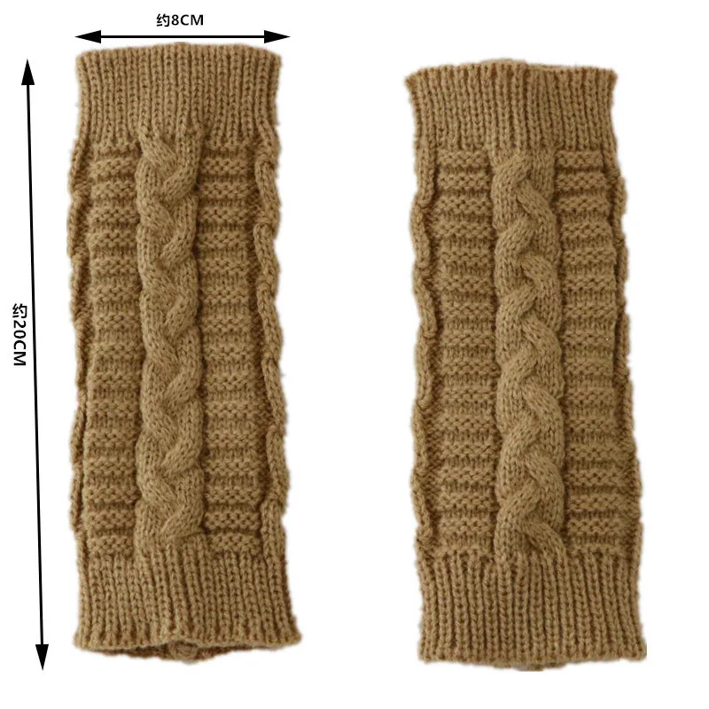 Vrouwen Stijlvolle Handwarmer Winterhandschoenen Arm Gehaakt Breien Faux Wollen Mitten Warme Vingerloze Handschoen Twist Patroon Dameshandschoenen