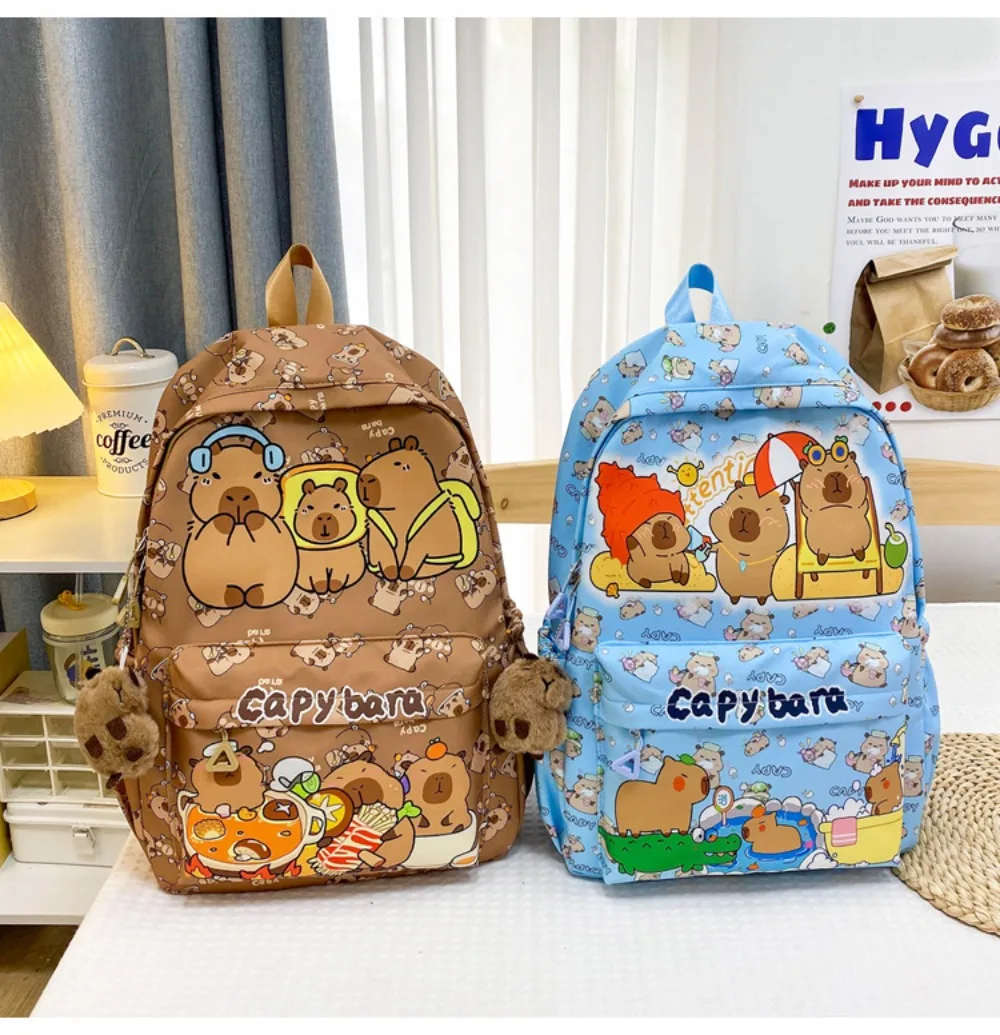 Mignon grande capacité Capybara sac à dos dessin animé respirant étudiant cartable en Nylon ultra-léger livre sac retour à l'école femmes fille
