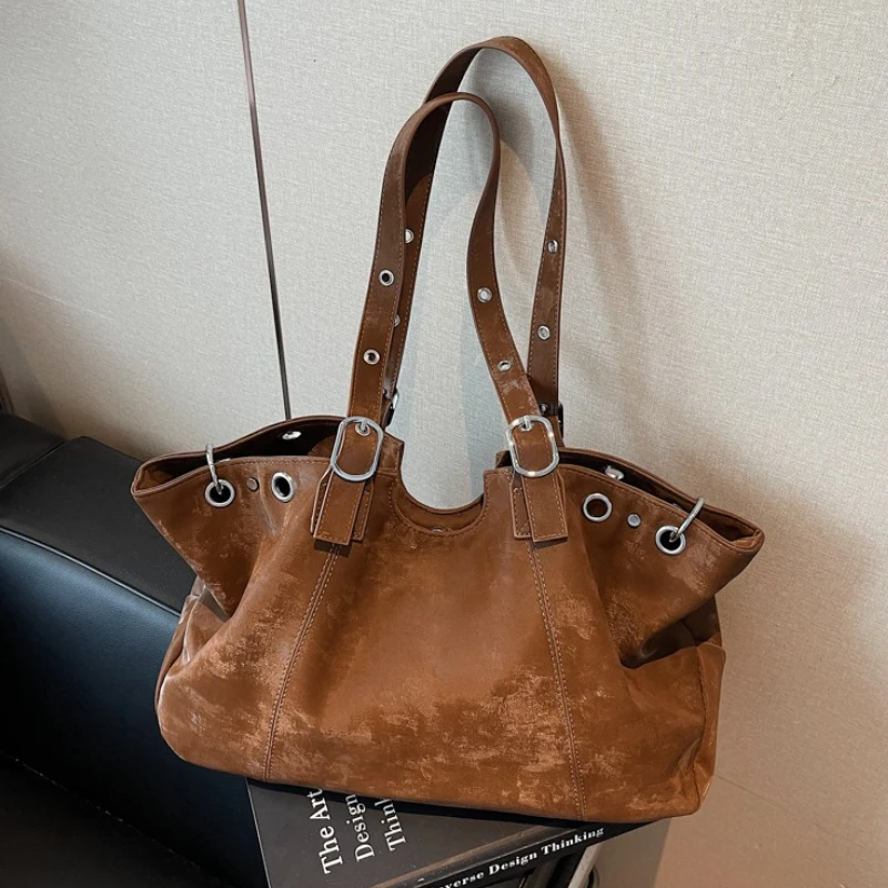 Bolsos grandes Vintage para mujer, bolsos con asa superior, bolso de moda, bolso de bola de masa, bolso grande de hombro, Hobos, Bolso grande