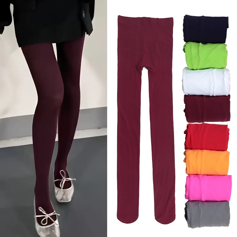 Vintage Red Women Pantyhose Spring Autumn Velvet Seamless Elastic Long Stockings Fashion Gothic Lingerie Girls Sexy Tights