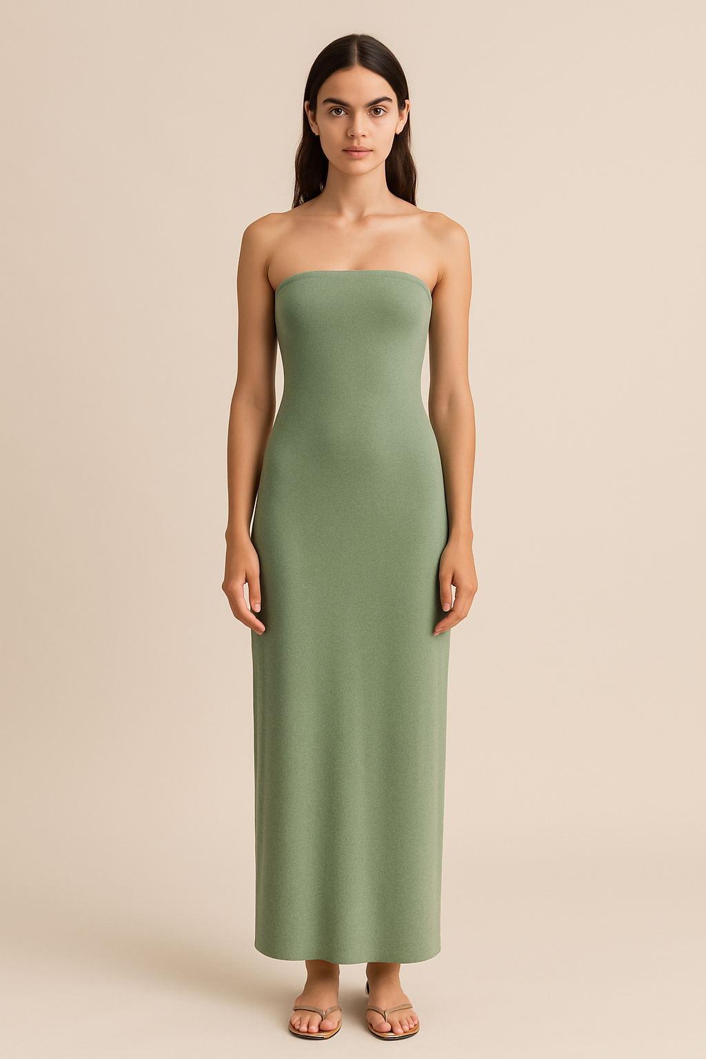 Esme Strapless Maxi Dress in Sage