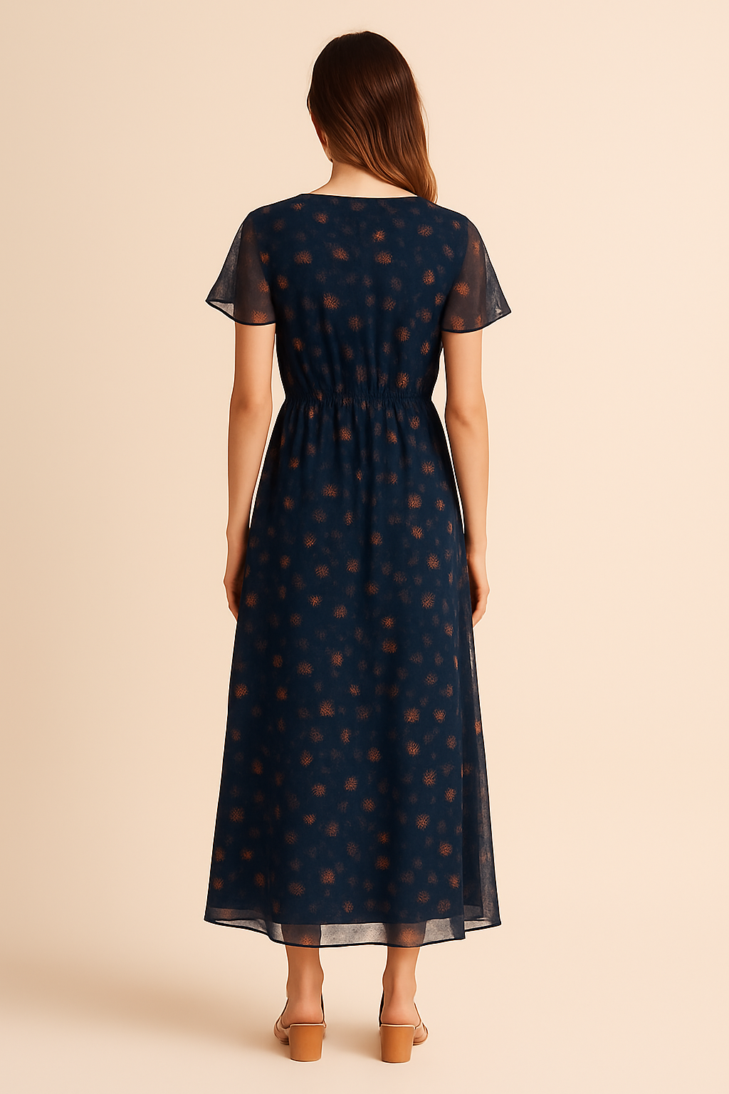 Freya Floral Maxi Dress in Navy - Image 2