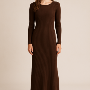Juno Knit Maxi Dress in Chocolate
