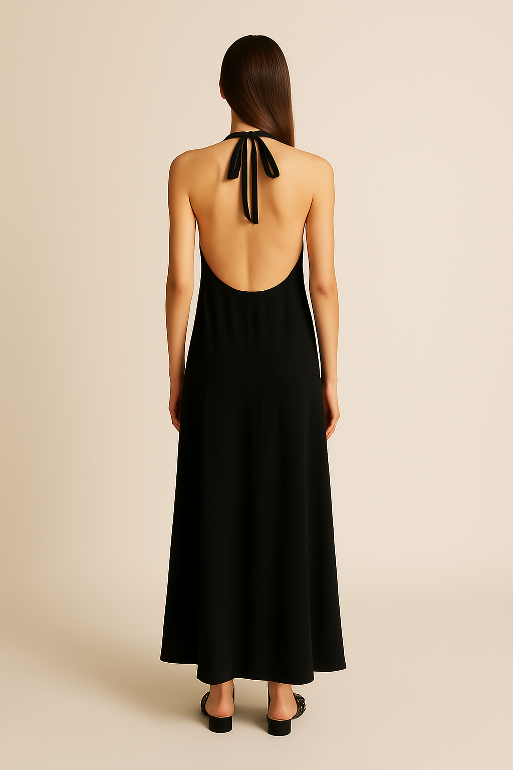 Stella Halter Maxi Dress in Black - Image 2