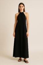 Stella Halter Maxi Dress in Black