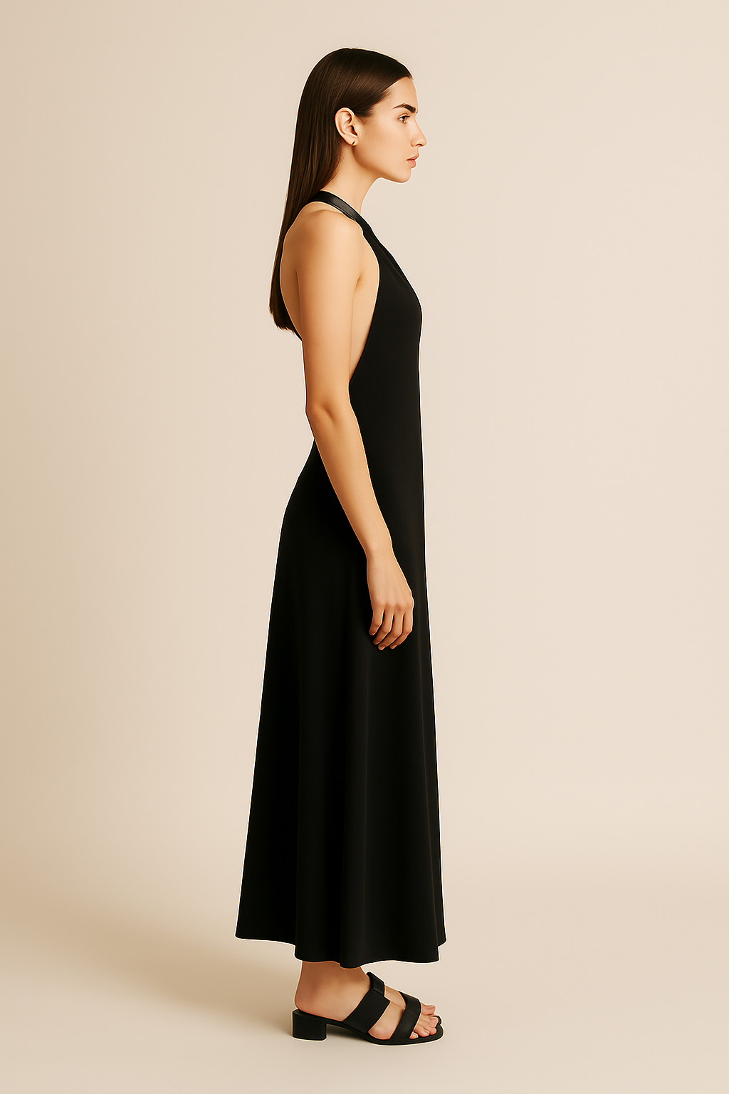 Stella Halter Maxi Dress in Black - Image 4