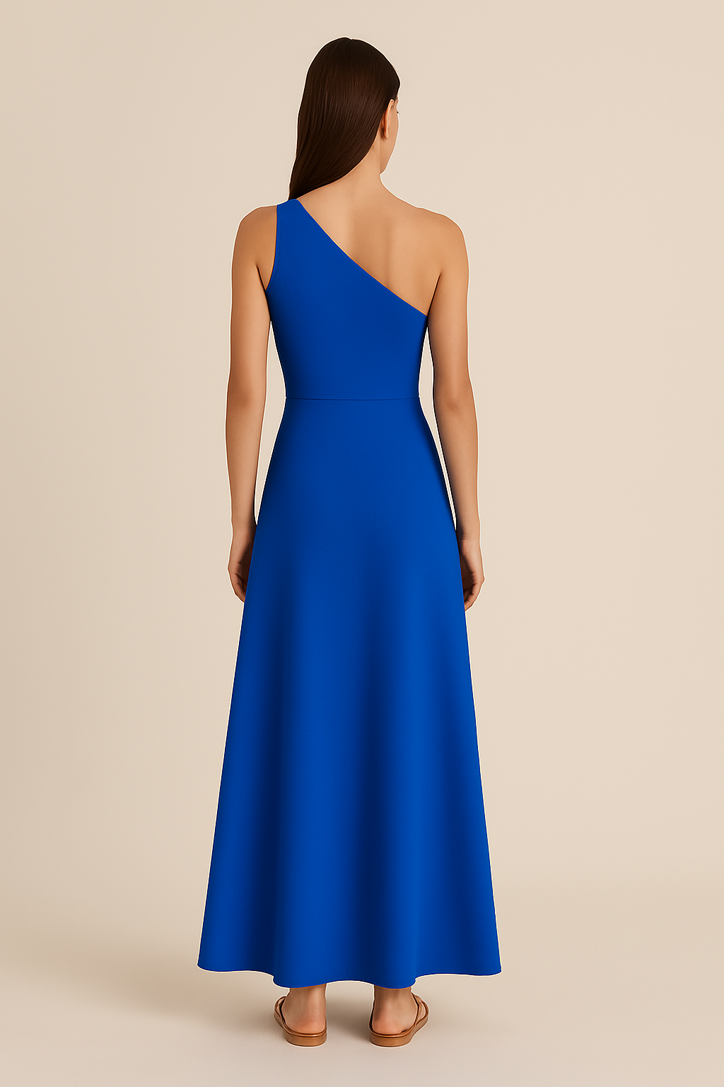 Vera One-Shoulder Maxi Dress in Cobalt - Image 2
