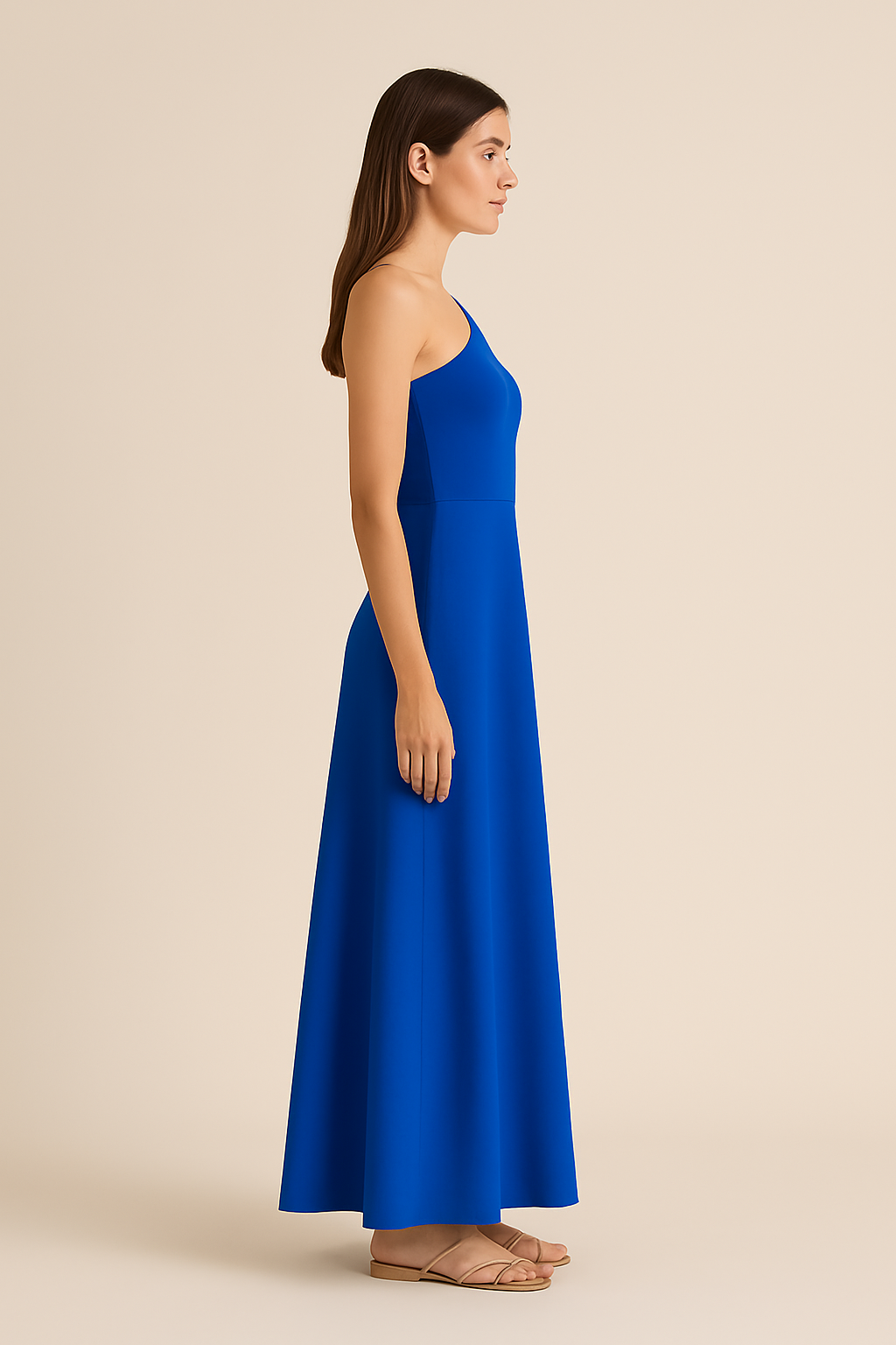 Vera One-Shoulder Maxi Dress in Cobalt - Image 3