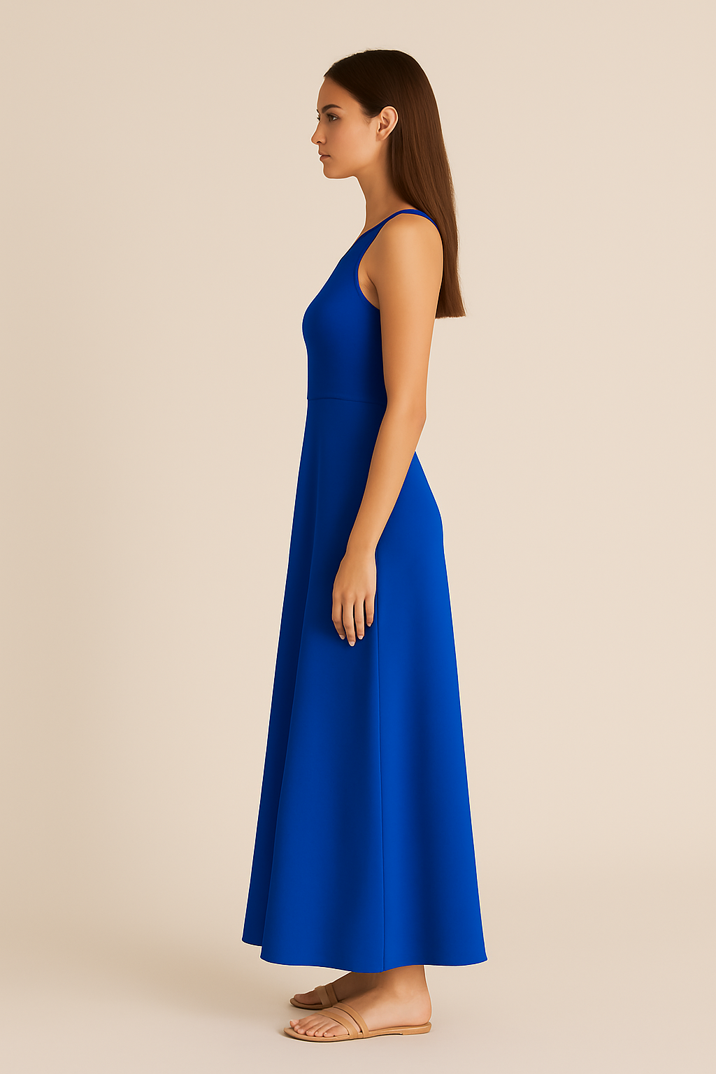 Vera One-Shoulder Maxi Dress in Cobalt - Image 4