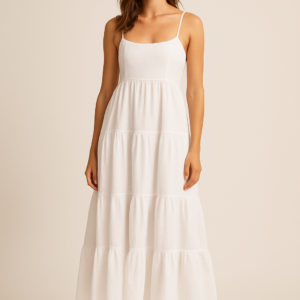 Willa Linen Maxi Dress in White