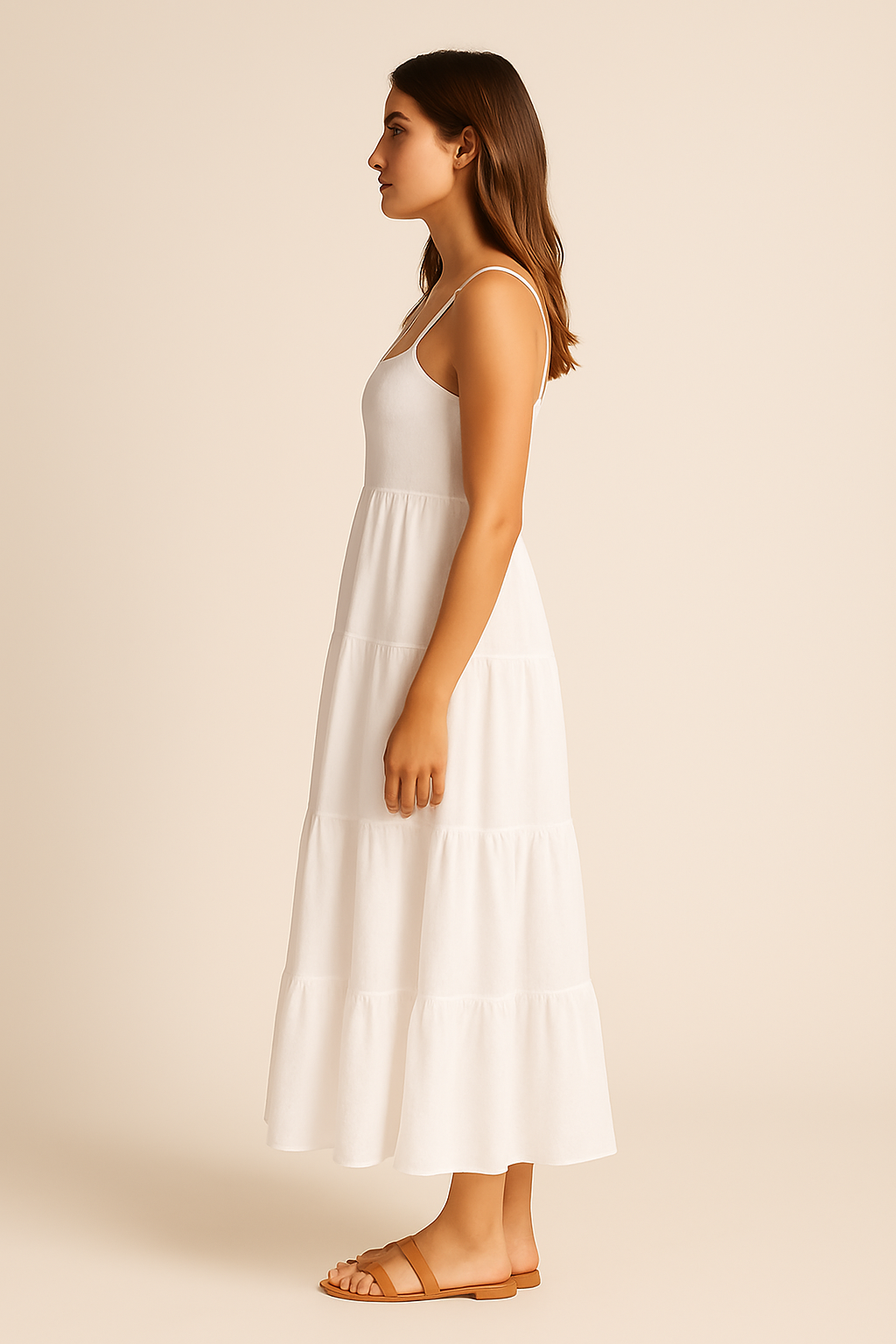 Willa Linen Maxi Dress in White - Image 3