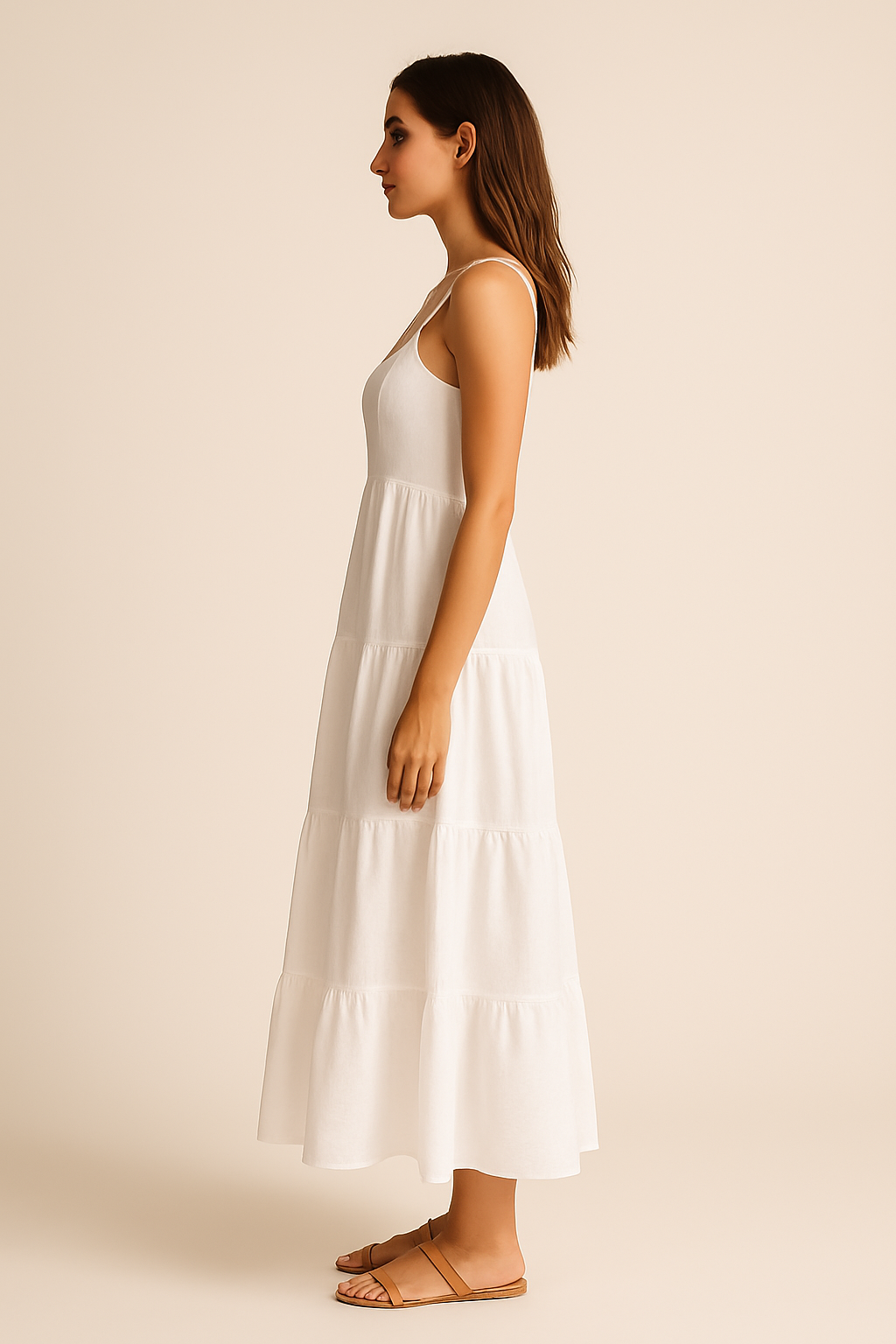 Willa Linen Maxi Dress in White - Image 4